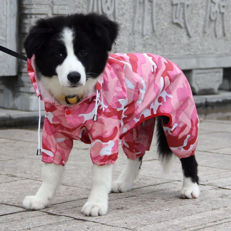 

Camouflage Small Medium Large Large Dog Raincoat Waterproof Pet Jumpsuit Clothes Apparel Clothing for Teddy Poodle Chihuahua