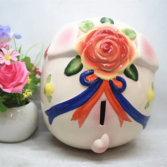 Ceramic Piggy Bank Piggy Bank Creative Gift Display Cute Fortune Into The Treasure Coin Box Desktop Placement Coin Box