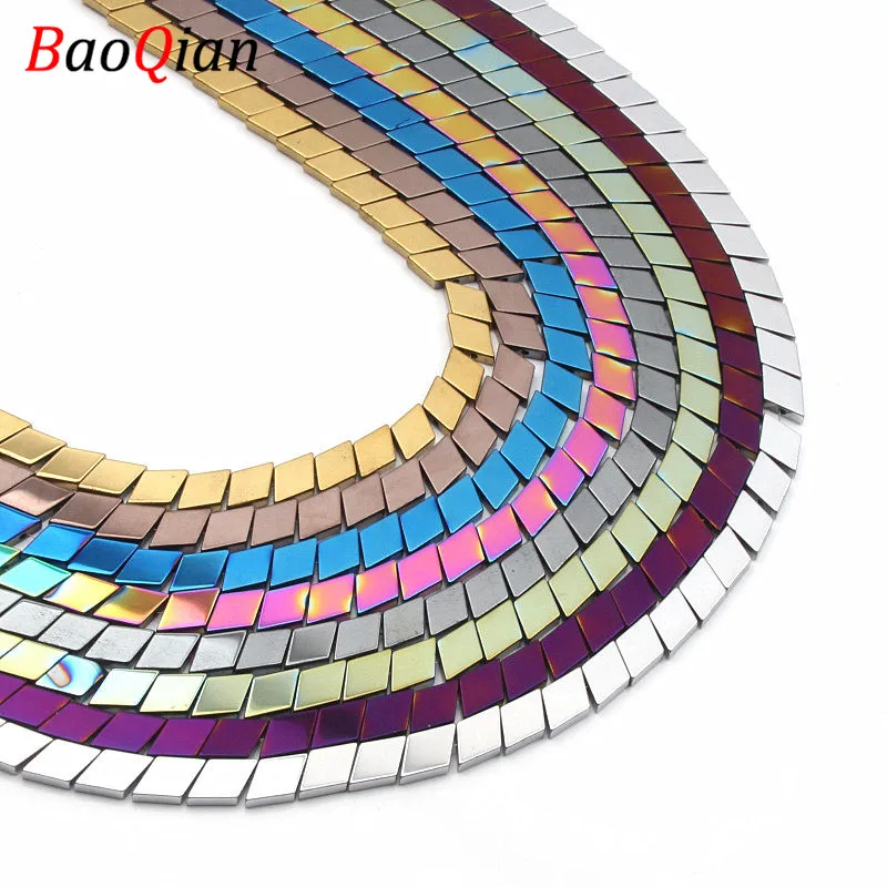 

61PCS Square Multicolor Hematite Beads DIY Summer Color Beads Making Necklace Bracelet Jewelry Accessories 6x6mm