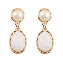 The new design KC gold earrings resin oval pendant earrings jewelry gift Statement