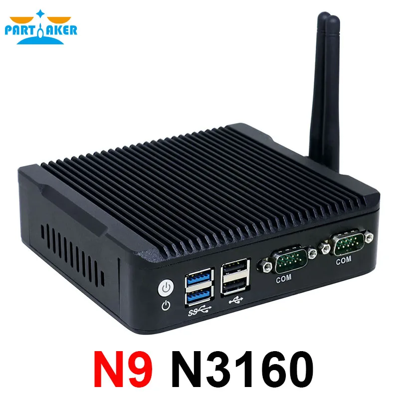 Мини ПК с четырехъядерным процессором Intel celeron N3160 1 6 ГГц двойной lan 2 * HDMI DP USB X86