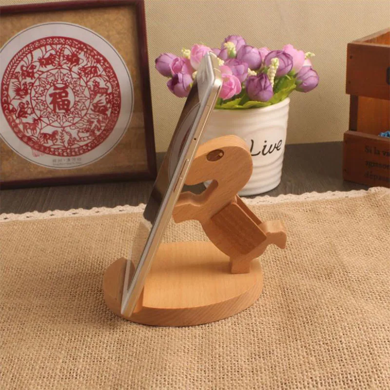 Decoration pony Wooden Phone Holder /Natural Beech Wood