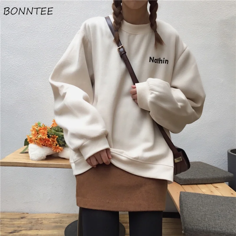 

Hoodies Women Harajuku Kawaii Girls O-Neck Printed Loose Korean Style Soft Daily Womens Batwing Sleeve Sweatshirts Trendy Female