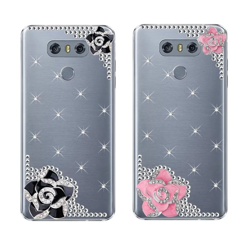Luxury Camellia Diamond Case Cover For LG G6 6.1" Bling