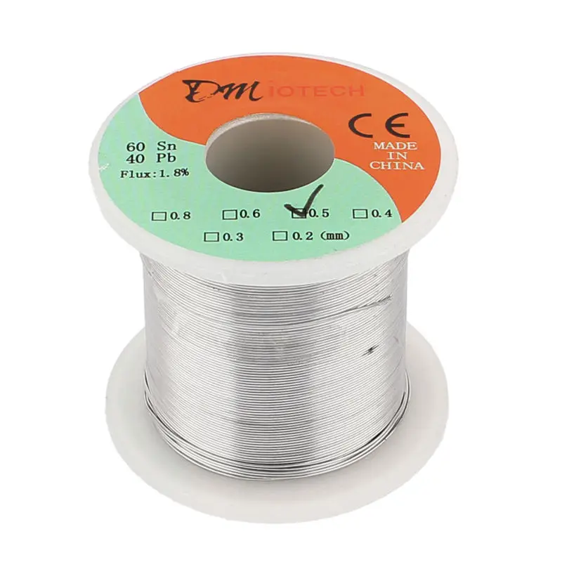 High Quality 60/40 0.5mm Rosin Core Solder Wire Reel 200g FLUX 1.8 Tin