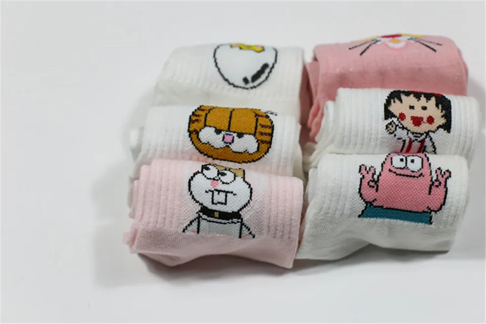 Носки для девочек; милые элегантные милые хлопковые женские носки с героями мультфильмов; повседневные короткие носки с изображением животных