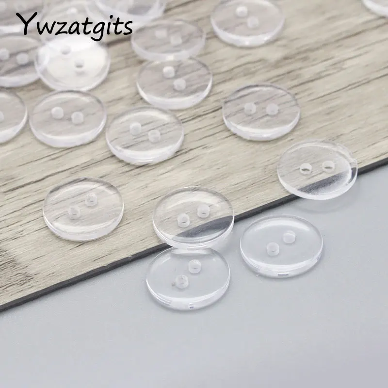 

9mm/12.5mm/15mm/20mm Resin Transparent Sewing Buttons Round 2-Holes DIY Shirt Button Garment Scrapbooking Accessories YE0410