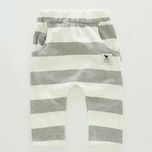 Шорты-шаровары в полоску для маленьких мальчиков, детские летние повседневные спортивные короткие штаны, модная пляжная одежда с вышивкой для мальчиков, бермуды Menino