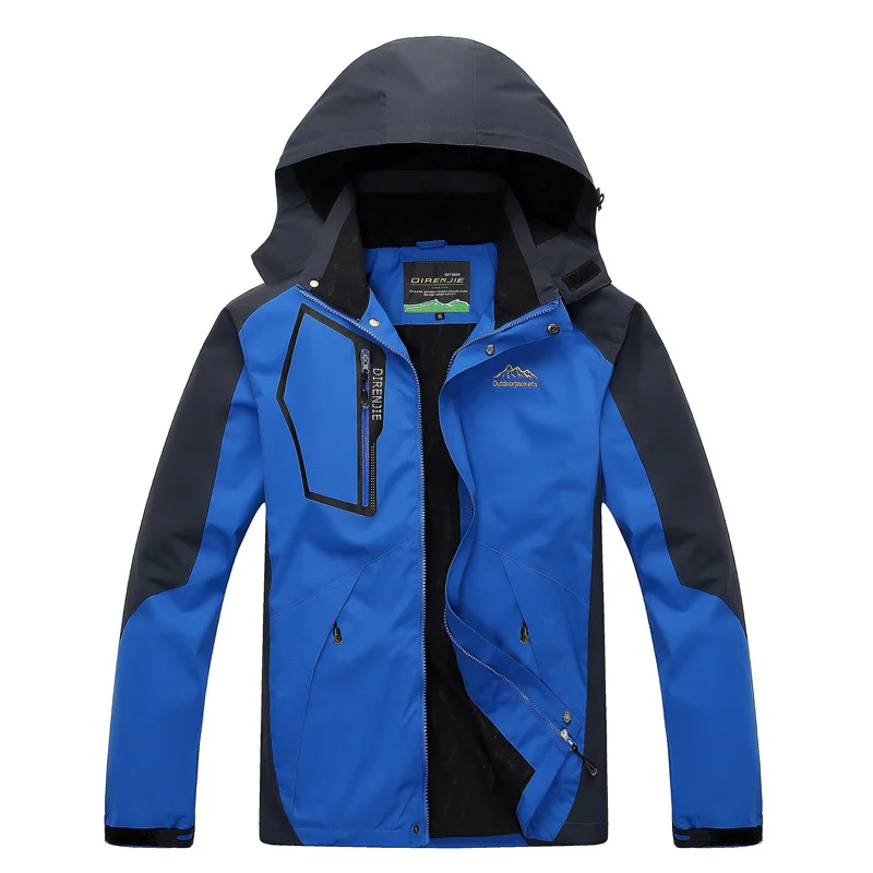 Мужские куртки, повседневные пальто с капюшоном, модная ветрозащитная водонепроницаемая куртка, Мужская однотонная верхняя одежда, мужская брендовая куртка размера плюс 5XL LA529 - Цвет: Color blue
