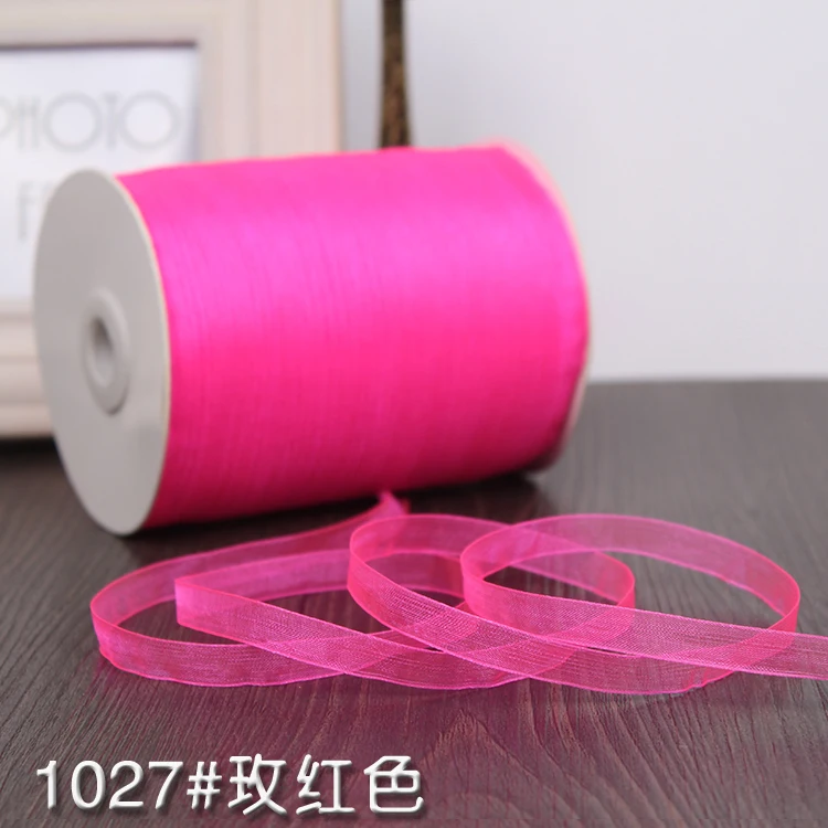 New 10mm Chiffon Rose Red Silk Organza Ribbon For Sewing Wedding Party