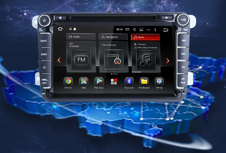 Top CarExc Android 9.0 OS For Volkswagen Tiguan Jetta Passat VW Golf Car Radio With GPS WiFi Bluetooth USB SD Multimedia Navigation 1