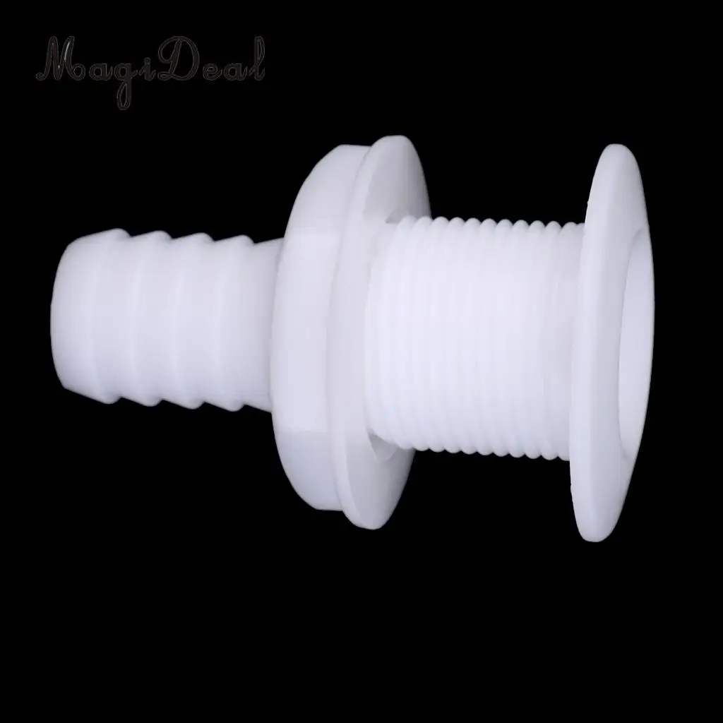 MagiDeal 1Pc Durable Plastic Boat Marine Straight Thru-Hull Bilge Pump & Aerator Hose Fitting for Rowing Boat Yacht Acce 3 Sizes