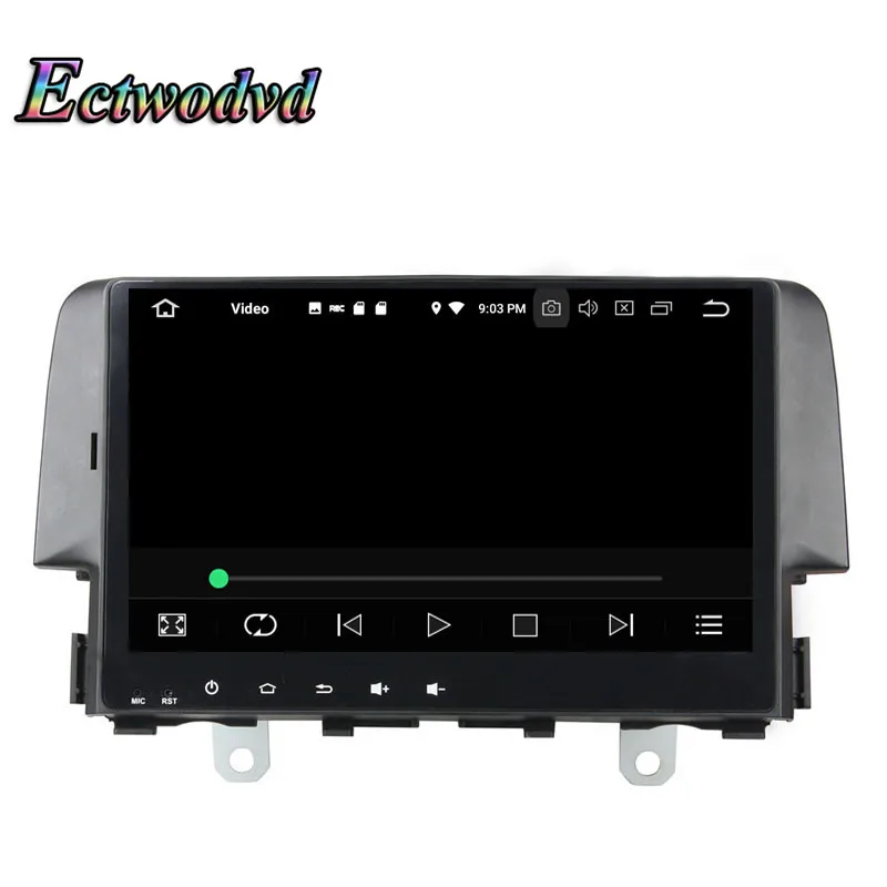 Excellent Ectwodvd Octa Core 4G RAM 64G ROM Android 9.0 Car Multimedia DVD Player GPS HeadUnit for Honda Civic 2016 2017 2018- 7