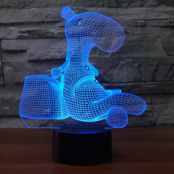 

3D puppy dog shapes LED illusion night lights 7 changing colors touch control creative gift to children home sweet decor
