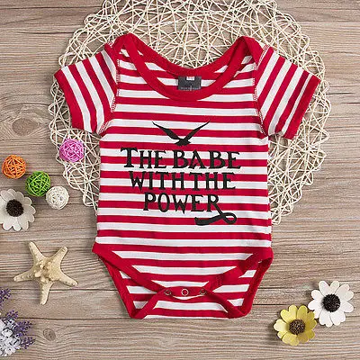 Хлопковый красный полосатый комбинезон детская одежда для маленьких девочек