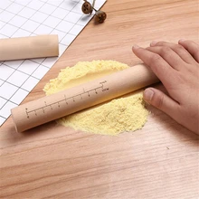 Натуральный Деревянный антипригарный Скалка со шкалой помадка торт украшение тесто ролик выпечки Кухня Инструменты для приготовления пищи аксессуары