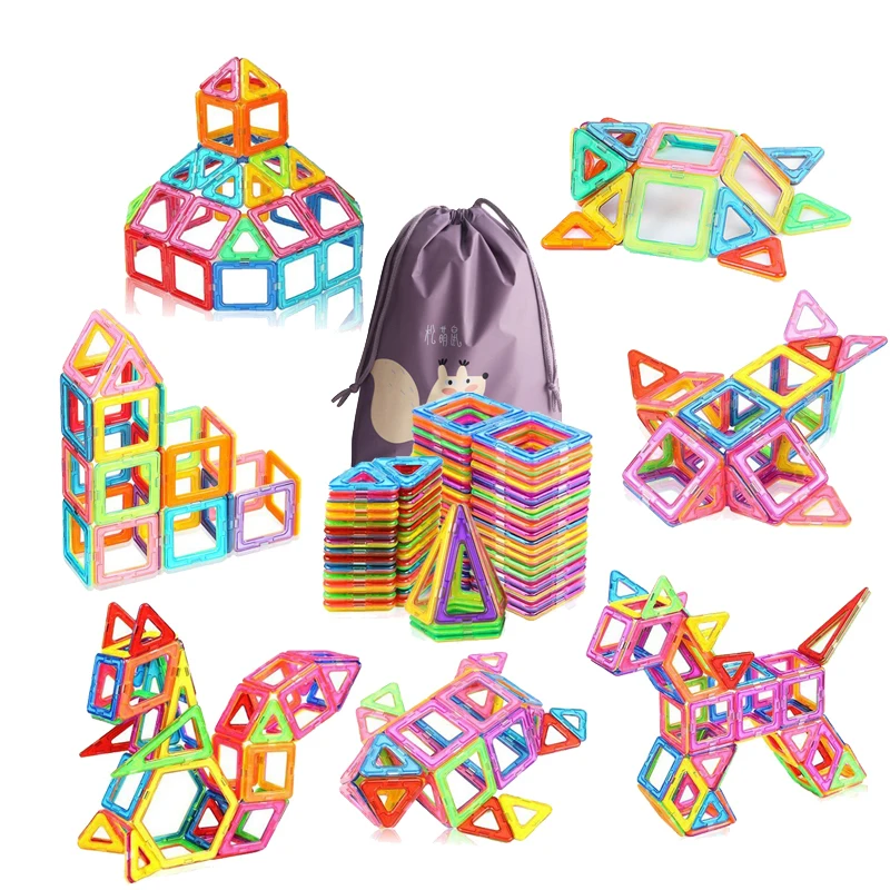 

110pcs Big Size Magnetic Blocks Designer DIY Plastic Building & Construction Toy Magnetic Tiles Educational Toys For Children