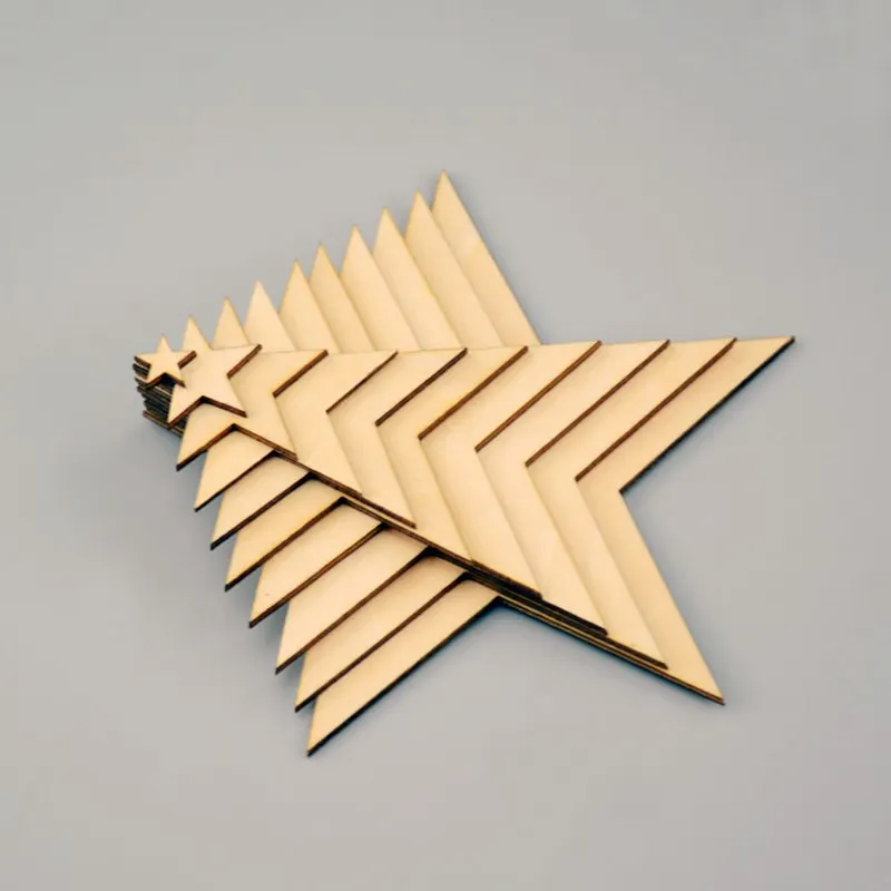  36pcs/lot 80mm Blank pentagram natural plywood Suitable for Christmas party wood wedding teaching o - 32493591731