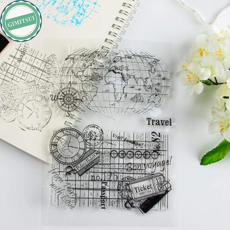 World Map Clear Stamps for DIY Scrapbooking Decor Card Making Crafts Supplies Journal Art Photo Album Diary Paper Die Stationery |