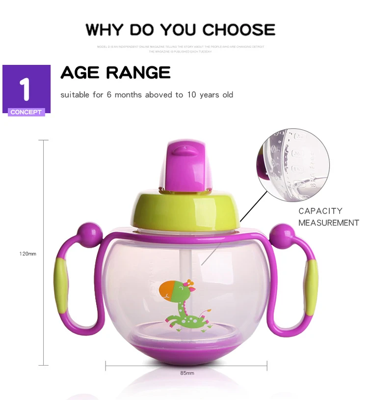 1 pcs of rolling cup trainging water bottle for infant baby purple and blue color (3)