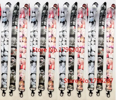 

10pcs/20pcs/30pcs/50pcs Marilyn Monroe Neck Strap Lanyard Mobile Phone Key Chain ID Badge Key Chains