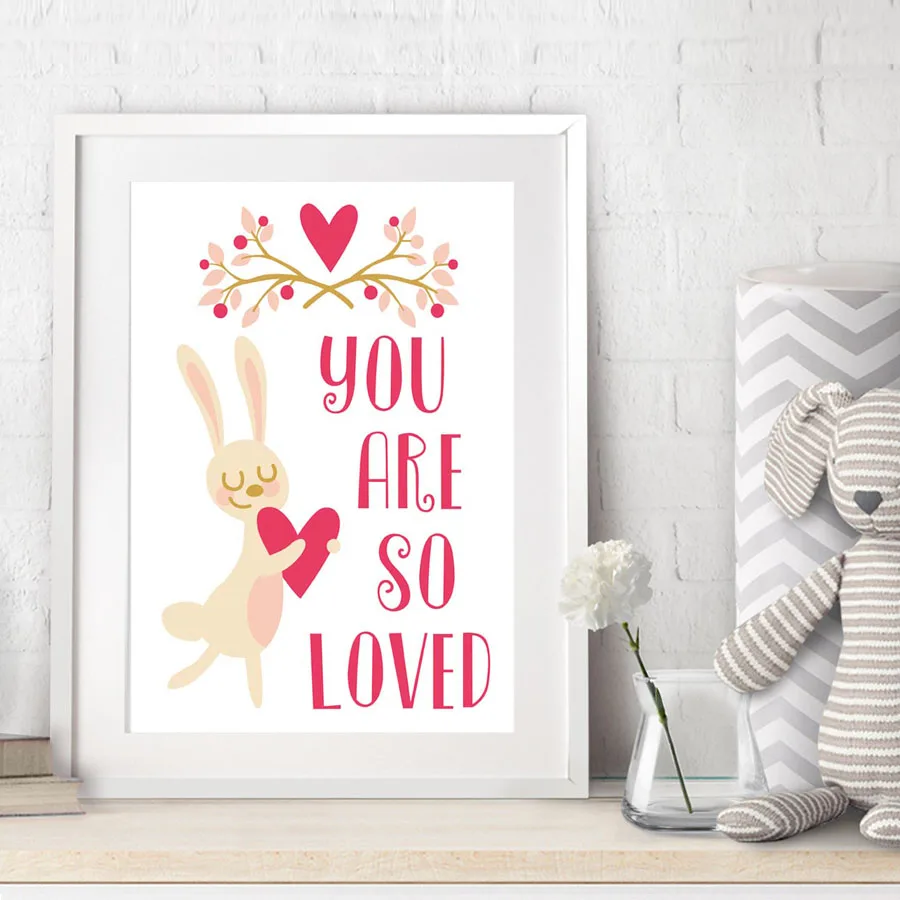 You-Need-Love-Rabbit-Heart-Shaped-Posters-And-Prints-Cartoon-Pop-Art-Painting-Canvas-Pictures-For (3)