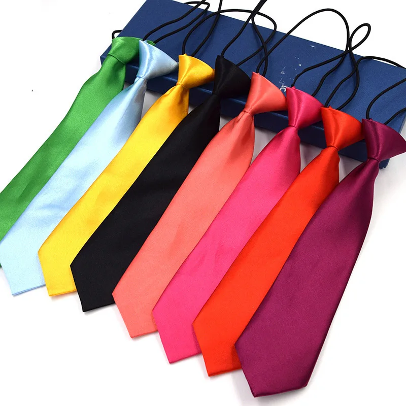 

Solid Neck Tie Easy To Wear For Children Boys Girls Students Kid Rope Tie Stage Performance Photograph Graduation Ceremony Black