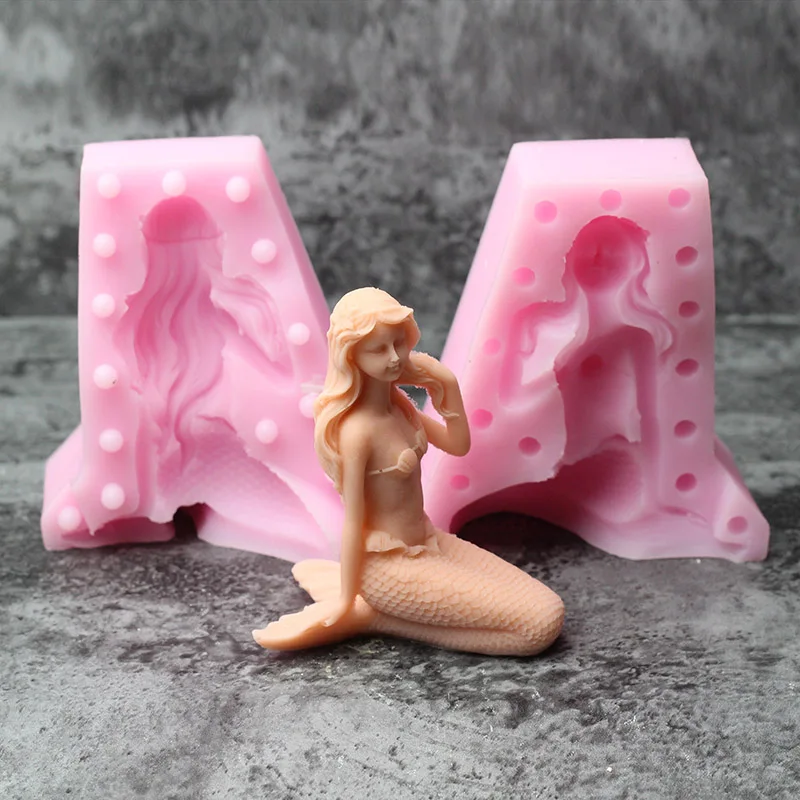 3D Силиконовая Русалка Форма для торта инструменты украшения помады DIY мыло
