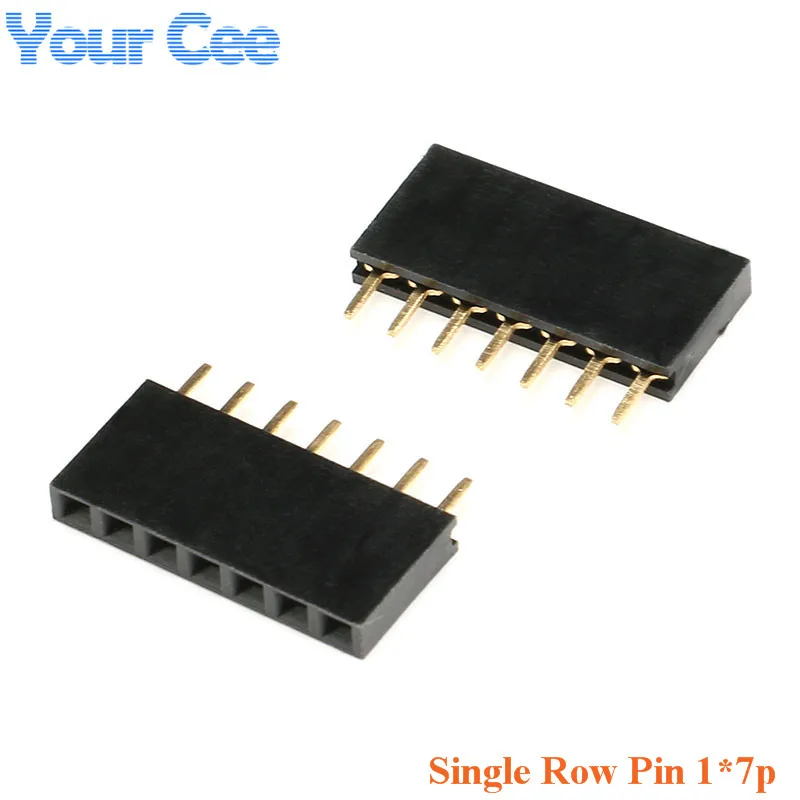 

20 pcs Pitch 2.54mm 1*7P 7Pin Female Single Row Straight Header Strip Socket Connector Straight Pin Needle