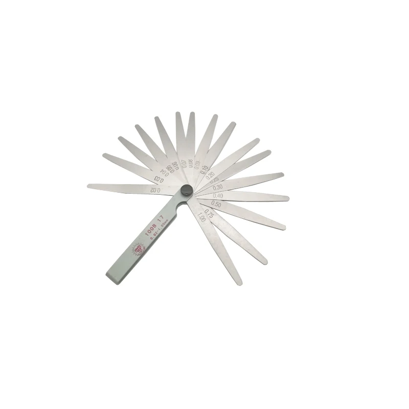 

17 Blades 0.02 to 1mm Spark Plug Thickness Gap Metric Filler Feeler Gauge Measurement 100mm Steel Thickness Measuring Tools