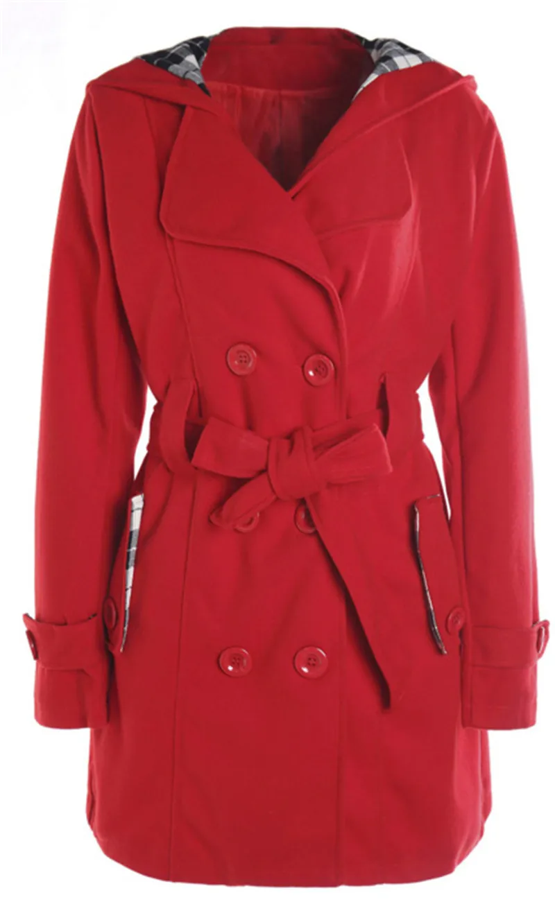 STERNBILD, женское модное шерстяное пальто, зимнее, повседневное, с капюшоном, теплая куртка для женщин, двубортный, Горох, верхняя одежда, одноцветная,, S-3XL