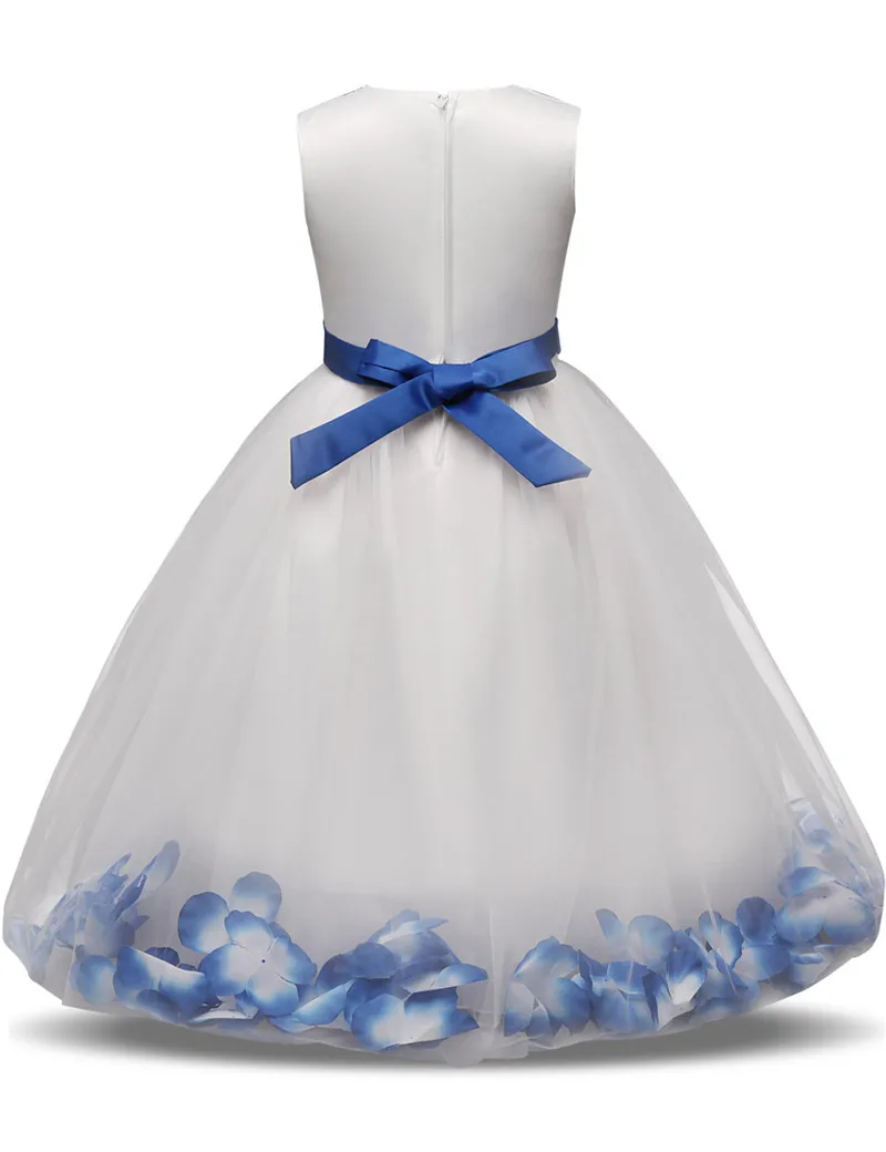 Платье для девочек с цветочным принтом и лентами для девочек; свадебные торжественные платья; детское бальное платье для дня рождения; одежда для маленьких девочек