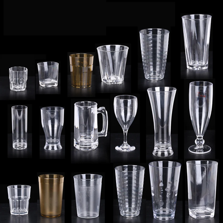 

Acrylic PC transparent cup Reusable better than glass 1Pc liquor glass short glass vodka glass chinese white wine cup with logo