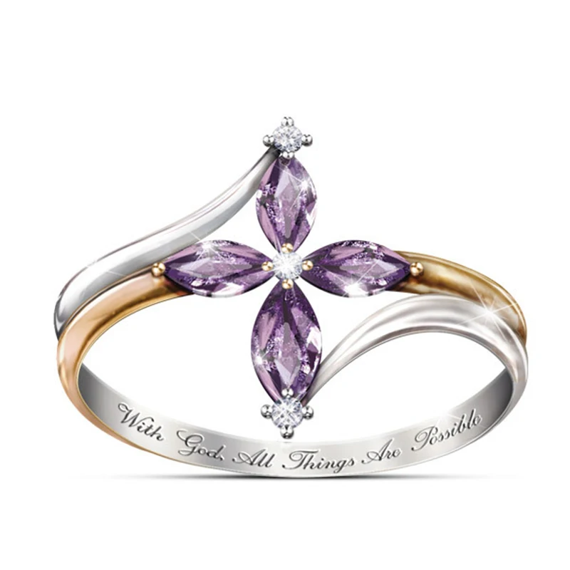 Tisonliz фиолетовое кристаллическое Украшение «конский глаз» циркониевые кольца для женщин золотые серебряные кольца обручальные кольца ювелирные изделия бижутерия