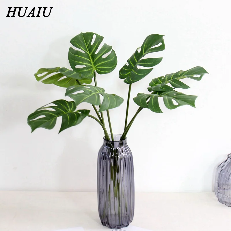 

4PCS Simulation Plants Real Touch Fake Green leaves Photography Props DIY Home Wedding Party Decoration Nordic style