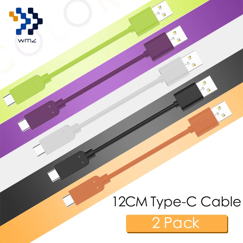 

WMZ 2Pack Type-C Cable 12CM Fast Charging&Data Transmission Sync Reversible USB-C 2.0 Cable for Xiaomi 4C 5 6 ZUK Z1 One Plus 3T