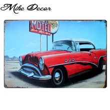 [Mike86] мотель красный автомобиль наклейки в ретро стиле ретро стены искусства доска Античная живопись Бар Паб Декор отеля AA-220 заказ смешивания 20*30 см