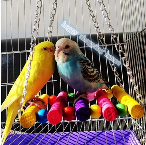 Маленькие игрушечные попугаи поставки станция мост подвешиваемая жердочка бар клетка аксессуары