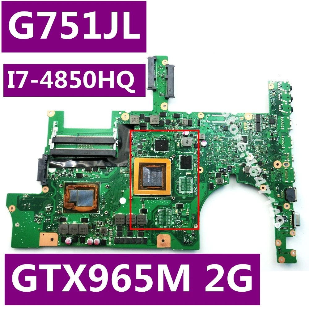 cheap G751JL MB._0M I7 4850HQ AS V2G GTX965M Mainboard REV 2.0 For Asus ROG G751J G751JL G751JY G751JT Laptop Moterboard Tested OK