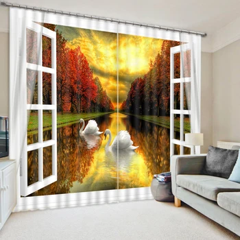 

Landscape Scenery curtains Photo Printing Blackout 3D Curtains for Living Room Blackout curtain