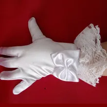 5 шт./лот, короткие перчатки для девочек с цветочным узором, белые танцевальные перчатки для выступлений