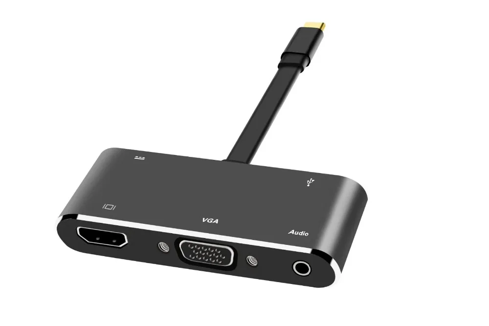 USB C HDMI VGA adapter usb c hub to usb3 0 usbc charge 3 5mm aux