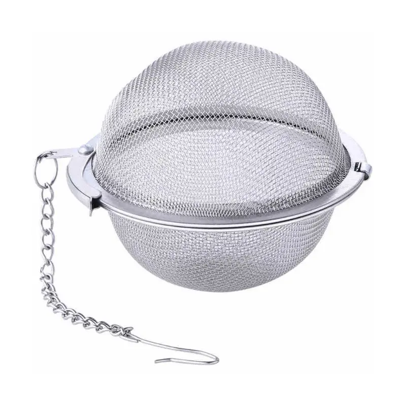 

Tea Infuser Bag Stainless Steel Pot Infuser Sphere Mesh Strainer Handle Tea Ball Filter Herb Spice Tea Diffuser with Chain Hook
