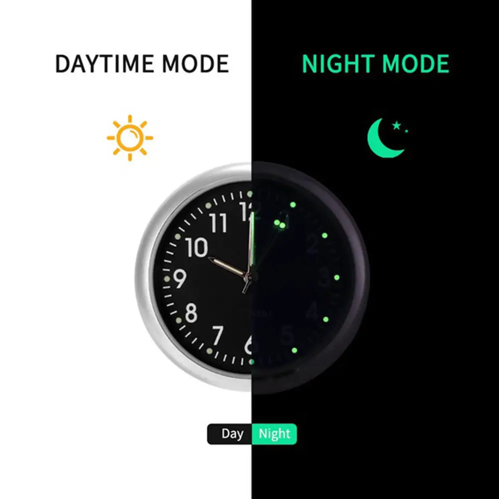 1 шт., мини люминесцентные автомобильные часы с вентиляционным отверстием, внутренние кварцевые аналоговые часы, подарок для автомобиля, Стайлинг для Toyota, Nissan, Honda, Ford