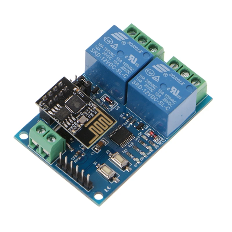 Wi-Fi релейный модуль ESP8266 IOT контроллер приложения 2-канальный для умного дома 12 В