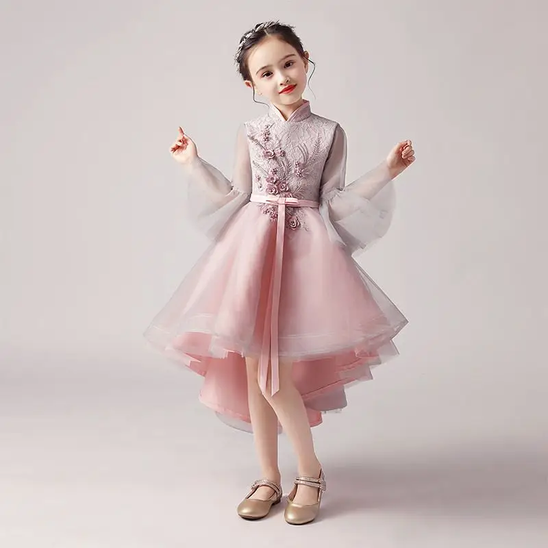 Новые детские обувь для девочек платье принцессы с вышивкой одежда маленьких Vestido Детские платья для девочек День Рождения Вечеринка F53