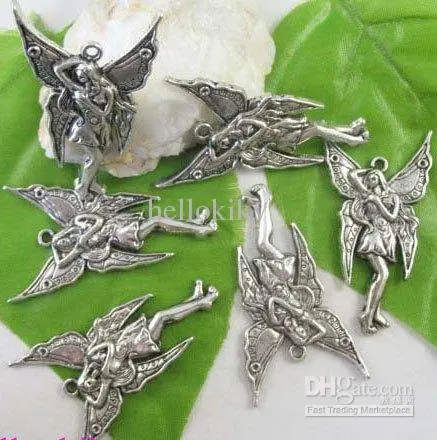 150 шт тибетские серебряные красивые амулеты ангелы A8316