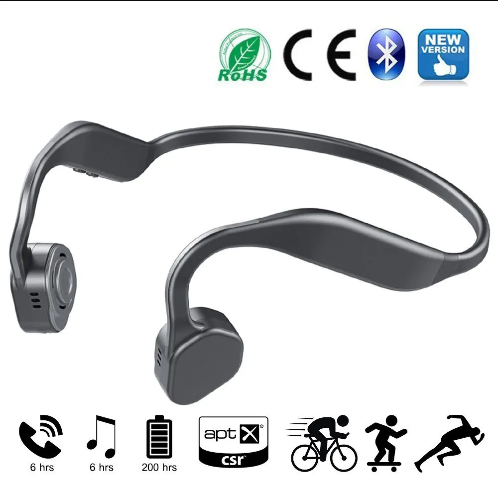 

HBUDS Bone Conduction Headphones,Sweatproof ,Safe.Wireless Bluetooth Headset,Outdoor Activities, Driving and Bicycling, With Mic