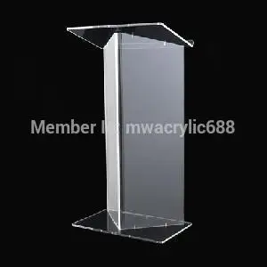 Free Shipping Deluxe Beautiful Modern Design Cheap Clear Acrylic Lectern plexiglass