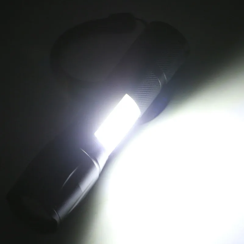 5000LM XML T6 + светодио дный COB светодиодный фонарик портативный мини зум torchflashlight